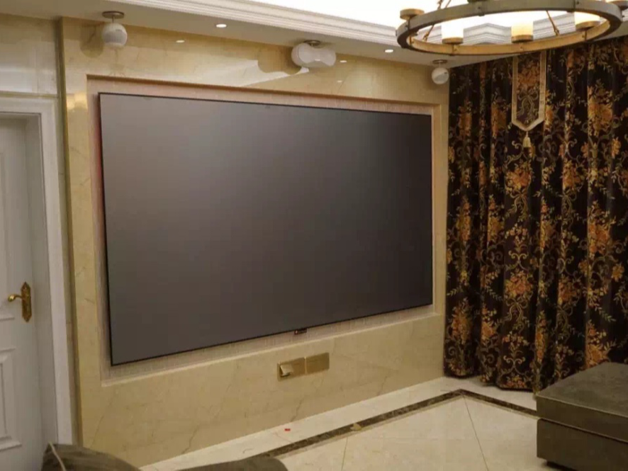 客厅怎样装饰激光电视硬屏？